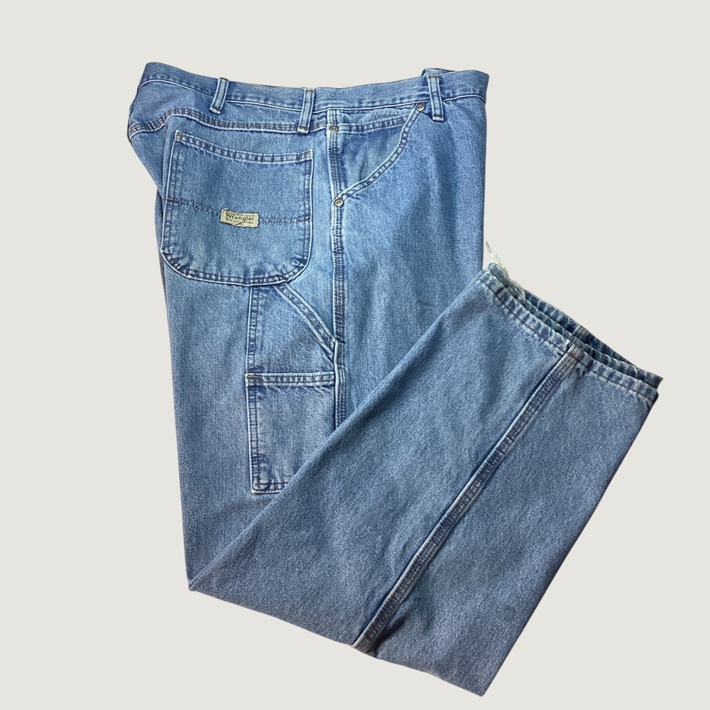 Wrangler Carpenter Jeans Mens 38x32 Blue Denim Workwear Utility Painter Gorpcore